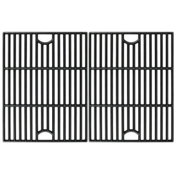 Bluegrass Living Avenger 17in Polished Porcelain Coated Cast Iron Grill Grates Replacement, Set of 2 61192